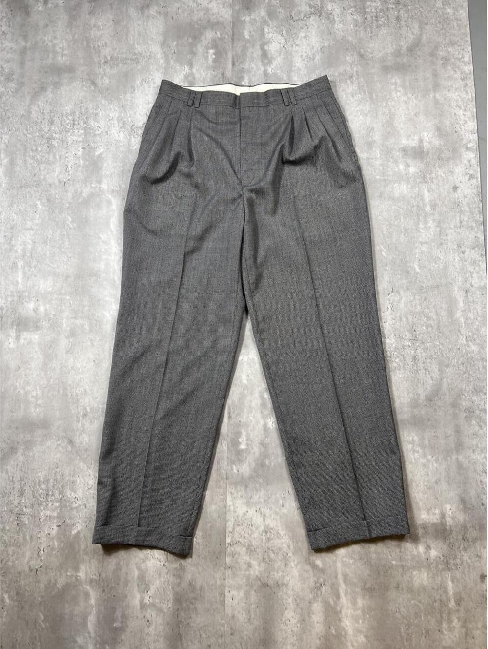 Vintage Pleated Pants Grey Made USA Pleated Dress Pants Gray Wool Blend Classic